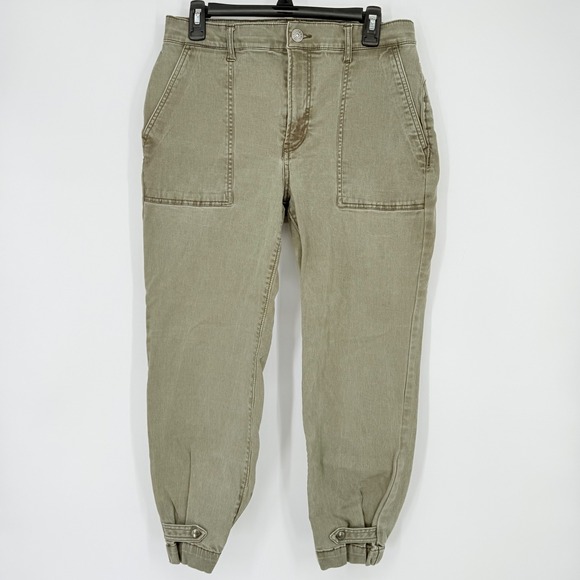 Express Cropped Straight High‎ Rise Joggers Women's Size 10 - Picture 1 of 13